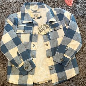Bass Pro Shops Blue and White Plaid fuzzy flannel